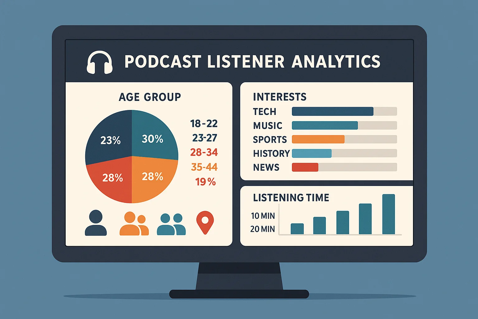 Kişiselleştirilmiş podcast dinleyici analizi, yaş ve ilgi alanı segmentasyonu