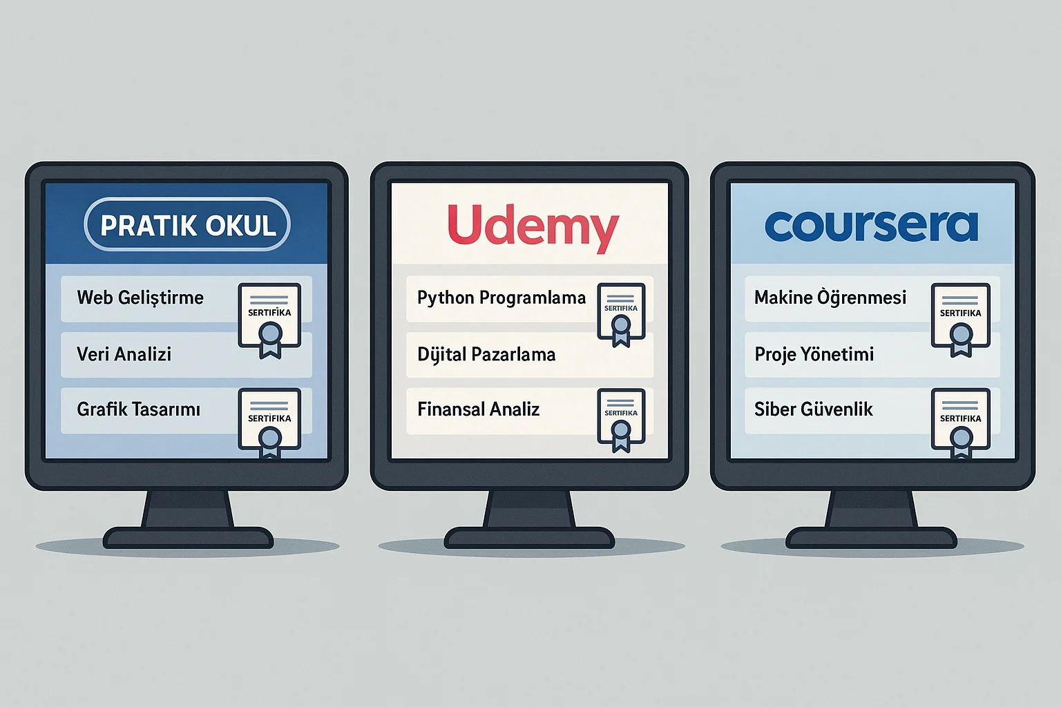 Yapay zeka eğitimi, online sertifikalı dersler ve çoklu cihazlarda erişim