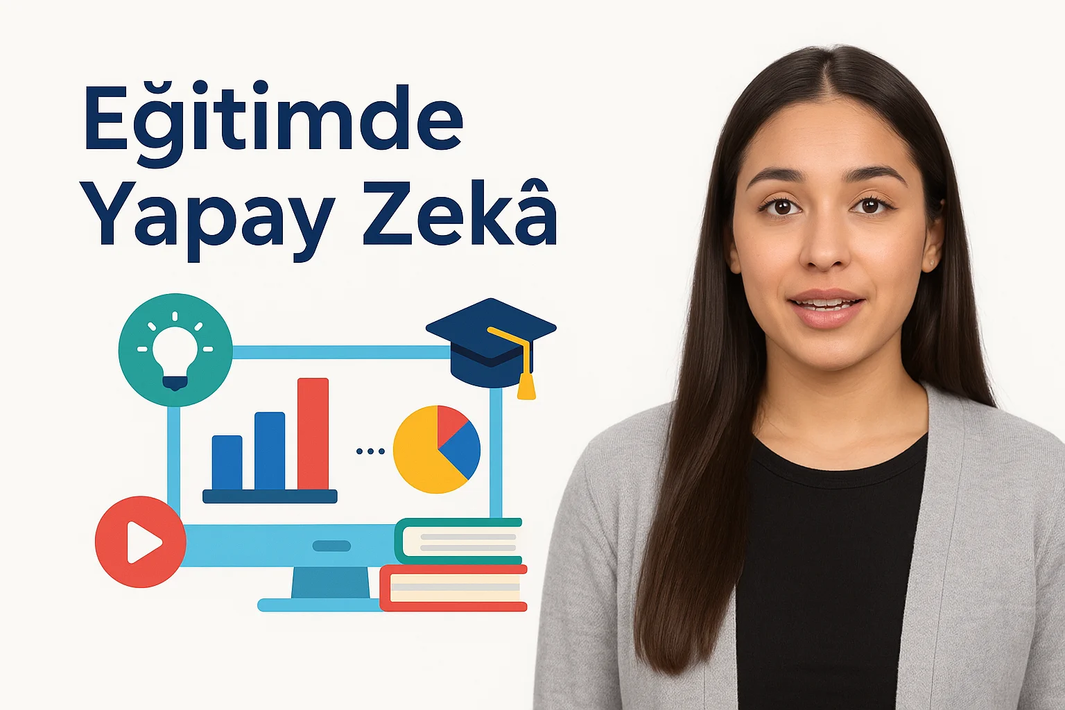 Online eğitim hazırlama ve yapay zekâ ile eğitimde dönüşüm örneği, kadın eğitmen